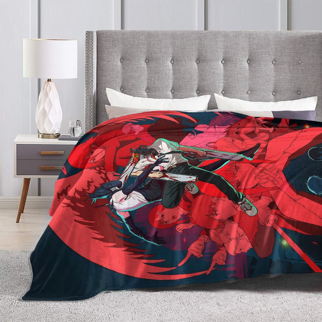 Chainsaw Man Reze Blankets Quality Soft Bedding Throws Winter Airplane Travel Living Room Funny Bedspread