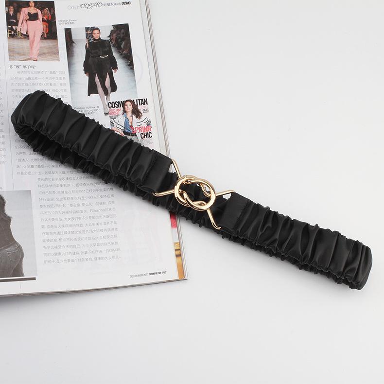 Same Decorative Dress Elastic Wide Belt Female Simple With Skirt Elastic Belt
