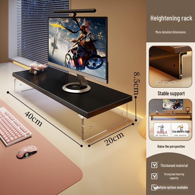 Acrylic Desktop Monitor Riser Stand with Keyboard Tray