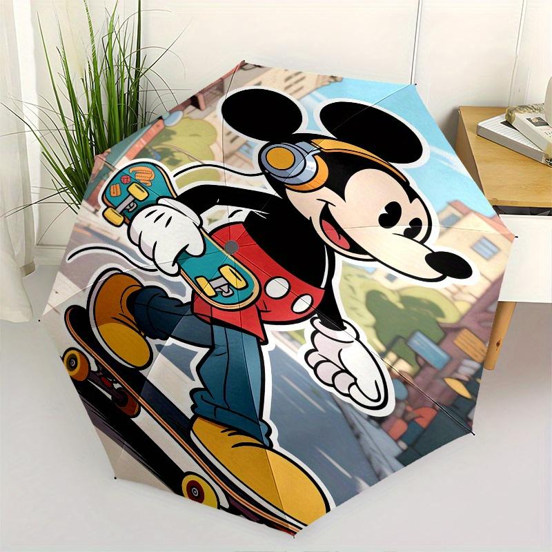 

Mickey Mouse, Skateboarding Automatic Opening and Closing Umbrella, Compact Travel Umbrella, Lightweight and Portable, Suitable for Beach Co