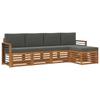 Outdoor Sofa Set with Cushions 5 Pcs Natural and Anthracite