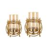 BRGolden Hollow Glass Vase Geometric Semi-circular Stand Floral Vases Terrarium Hydroponics Flower Pot Home Decoration AccessoriesEY