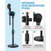 Moukey MMs-5 Desktop Microphone Stand with Geared Boom Arm, 9.5mm & 15.8mm Adapters, 14cm Base Diameter
