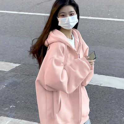 Women's Hooded Sweatshirt/zip-up Cardigan for Autumn/winter; Casual Outerwear for Women