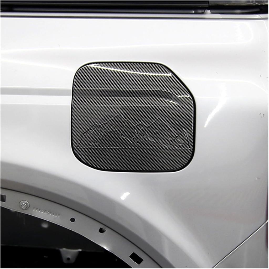 Fuel Tank Cap Compatible for Bronco 2021-2023 Replacement Trim Cover Fuel Filler Door Cap ABS Carbon Fibre Decoration Car Accessories(Bright carbon)