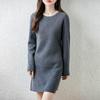 Women Sweater Dress 100% Wool MODERN NEW SAGA O-neck Knit Long Pullover Winter Jumpers Wool Long Dress Female