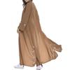 Muslim Women Islamic Embroidered Cardigan Long Coat Middle Long Robe
