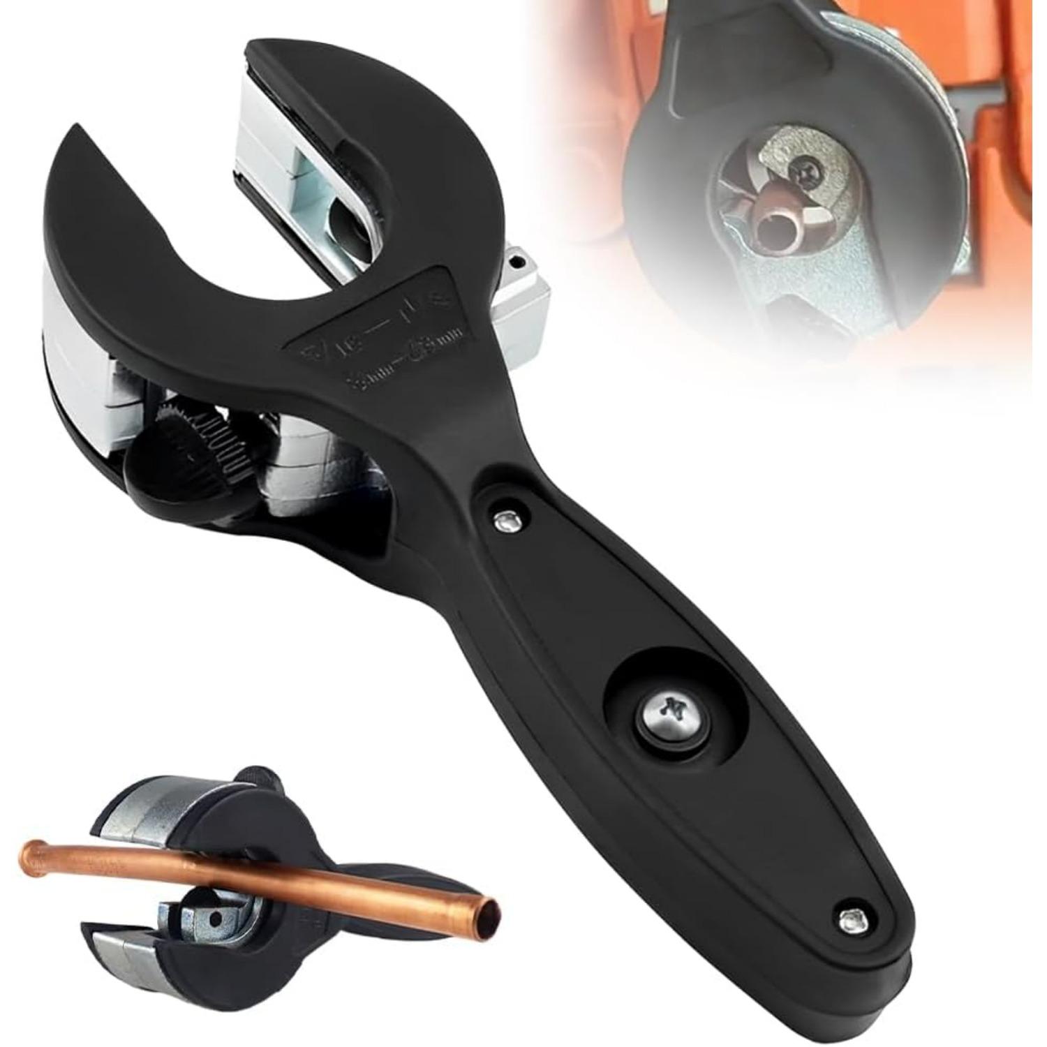 Ratcheting Tubing Cutter,Close Quarters Tube Compact Cutter,Portable Ratcheting Tubing Cutter Tool for Cutting Copper, PVC,and Soft Metal Pipes чёрный