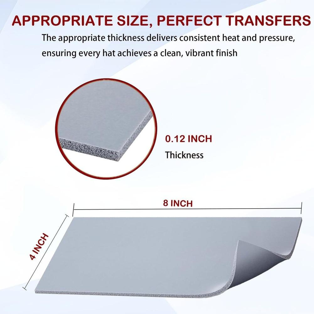 

3PCS Silicone Heat Press Mats 4x8 Inches Double-Sided Foam Pads Heat Resistant Designed to Distribute Heat and Pressure Evenly China Mainland
