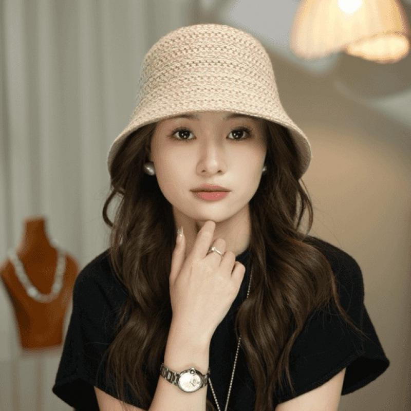 

Вязаная ретро складная шляпа-ведро Осень/Зима 2025