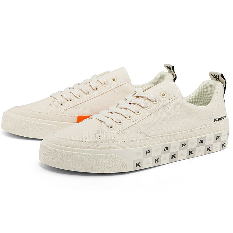 Kappa Canvas Logo Low-Top Skate Shoes Unisex Sneaker Egrets-White K0CW5CC01D-024