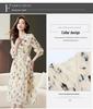High-End Floral Print V-Neck Long Sleeve Summer Dress for Women