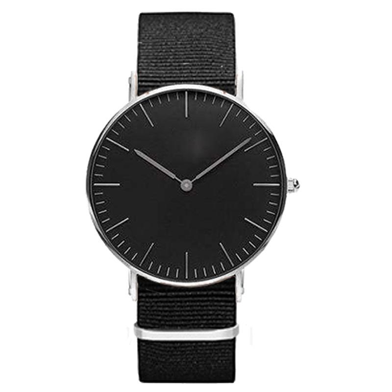 Micro-Business Watch Seamless Printing Label Fashionable Versatile Nylon Woven Belt Casual Two-Pin Couple Watch