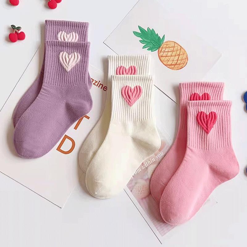 5 Pairs Girls Mid-Calf Socks 1-14 Years Quick-Dry Polyester High Elasticity Anti-Wrinkle Athletic Non-Slip