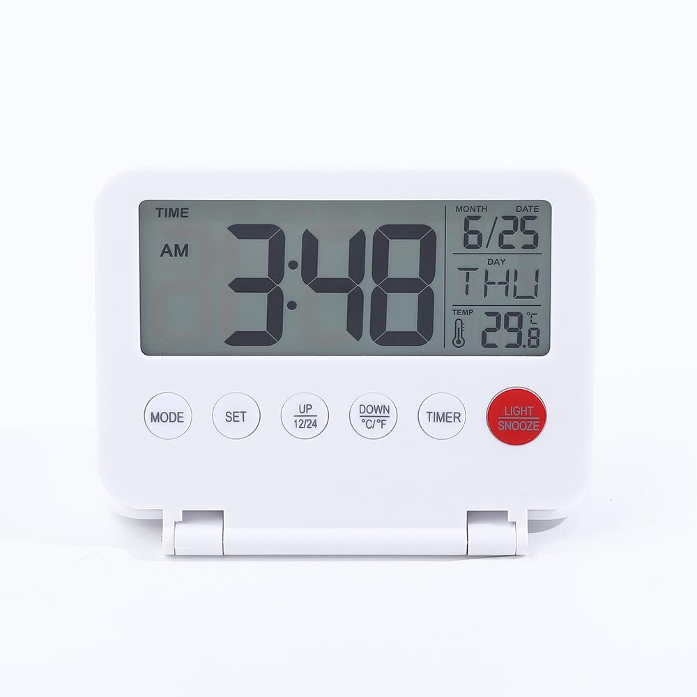 

Складные мини-часы для путешествий с календарем, домашний цифровой ЖК-термометр, часы для путешествий, будильник, портативные настольные часы