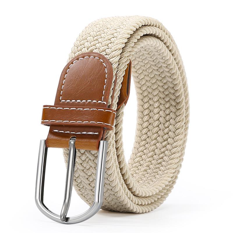 Casual Belt Multi-Color Elastic Pin Buckle Belt Leather Men'S Elastic Woven Belt