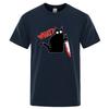 Unisexs Tshirt High Quality Cotton Blend Funny Knife Cat Printed Casual Loose Cool Streetwear for Unisex TShirt Oneck Male Top Tee