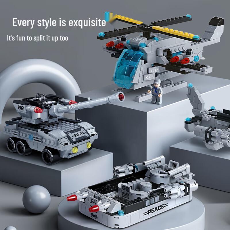Military Aircraft Carrier Building Blocks Set
