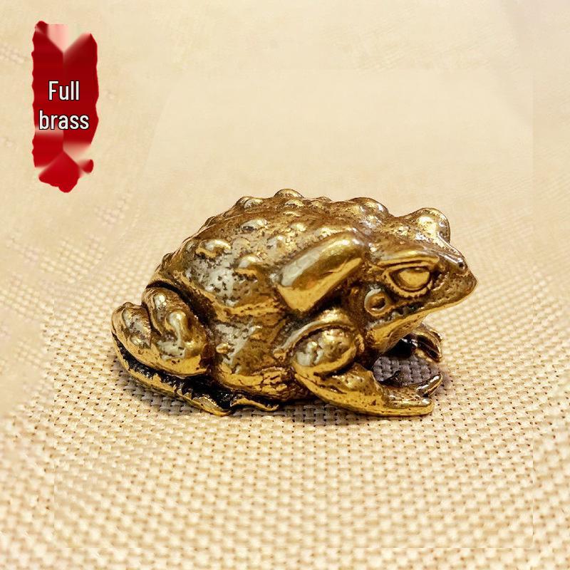 Goldener Messing Kröte Reichtum Anziehend Tee Haustier Ornament für Zuhause oder Büro