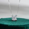 Moissanite Pendant Necklace for Women, Real 925 Silver Chain Solitaire Pendant Jewelry Gifts 1CT 2CT