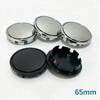 4 pezzi 68mm 65mm 60nmm 56mm 50mm 49mm 48mm Nero Cromo Argento Base Vuota Coprimozzo per Modifica Auto Universale Senza Logo Coprimozzo