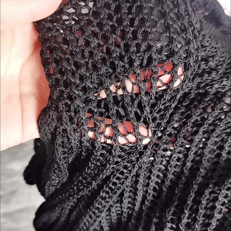 Dámská dutá vesta s kulatým výstřihem, bez rukávů, volné tenké pletené svetr top, řetízek, trendy sexy vykrojená halenka