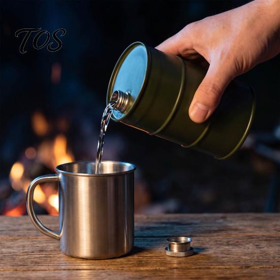 Keuken Aanrecht Olie Opslag Trommel Vorm Wijnkan, Duurzaam Roestvrij Staal Lekvrij Gadget voor Thuis Koks Oliekannetje, 350ml Inhoud, Hervulbaar