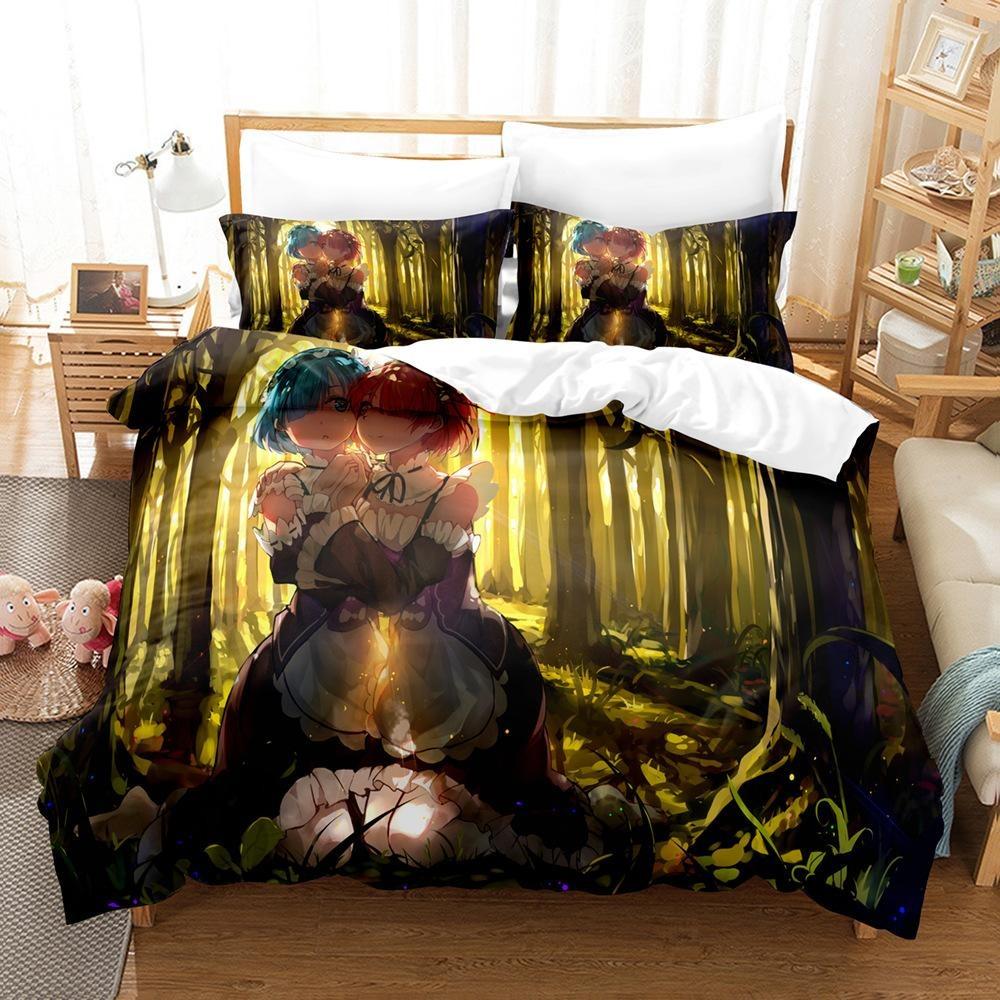 Anime Beauty Printed 3D Bedding Set Luoli Beauty Duvet Cover Pillowcase 2/3 Boy Animation Fan Quilt Cover AU/DE/EU/ES Full Size Quick Drying Bedspread