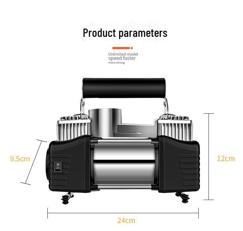 Portable Dual-Cylinder High-Power 12V Car Tire Air Pump