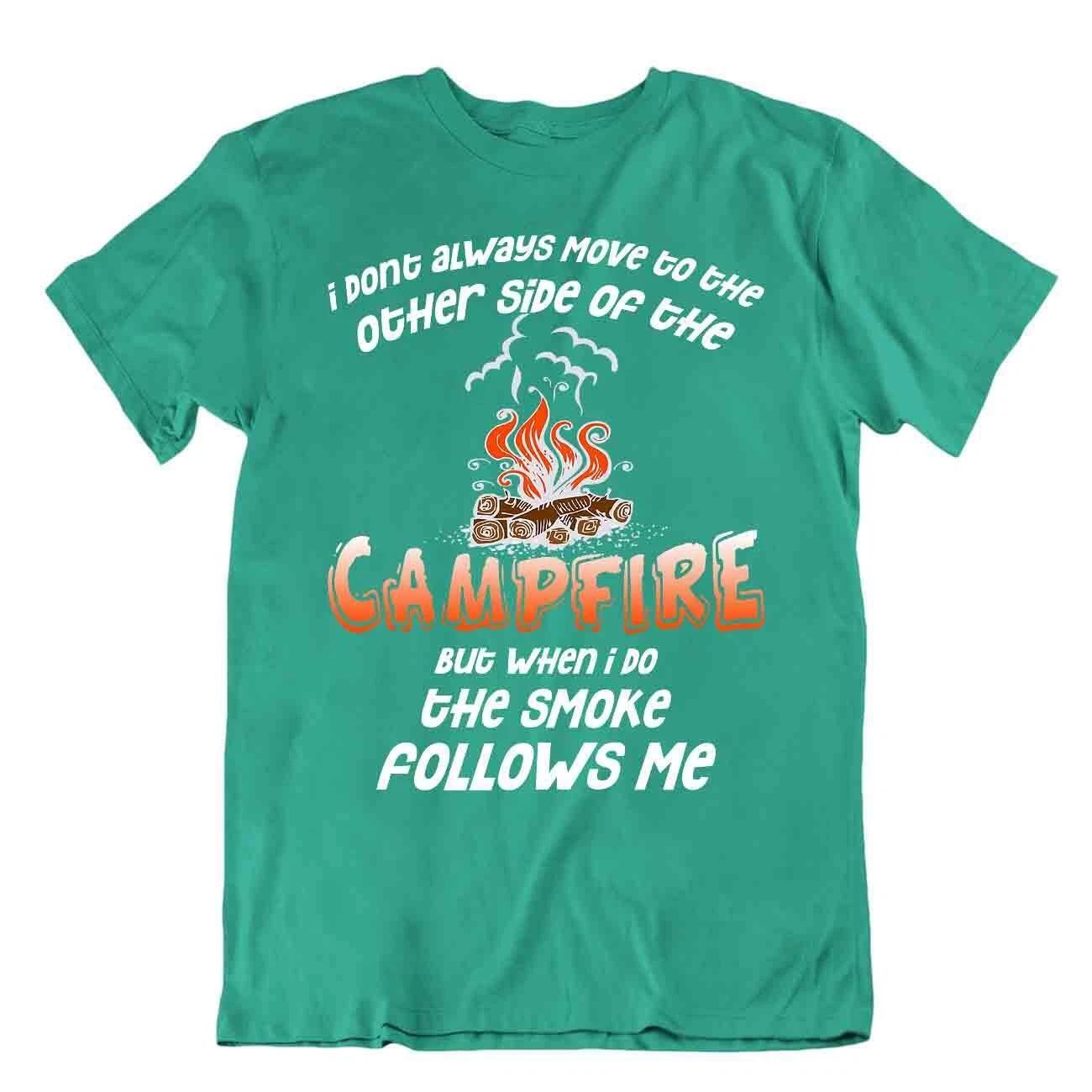 Camping Outside Trip T-Shirt Tee Gift Cute Funny Outdoor Fresh Campfire Smoke 3XL