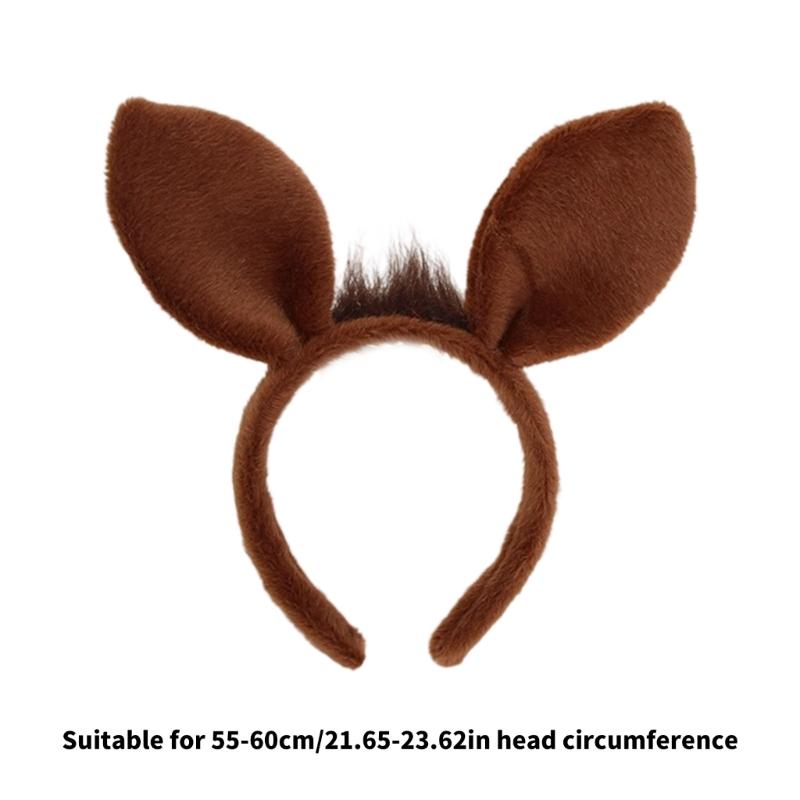 Plush Horse Ears Headbands With NonSlip Grip For Role Play And Halloween Activities