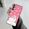 Flower Love Pink Cute Rabbit Phone Case For Samsung Galaxy S22 S21 S20 Fe Ultra S10 S9 S8 Plus S10e Note 20ultra 10plus Shell