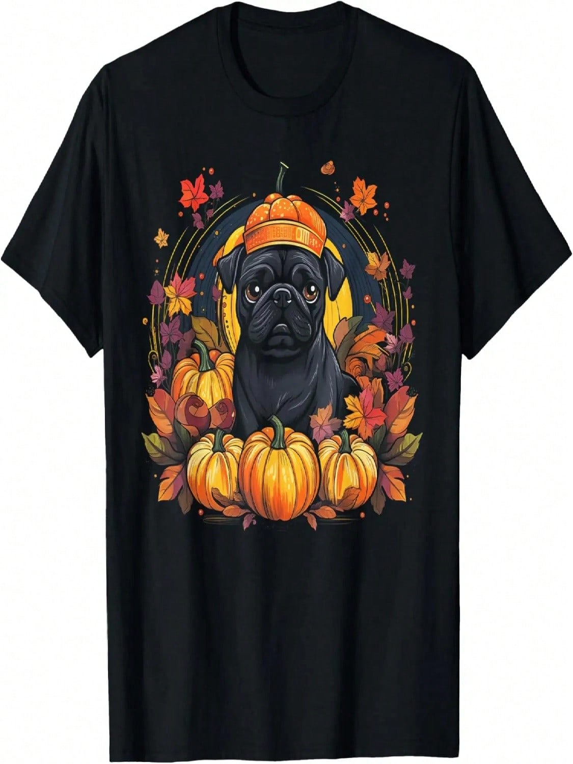 Pug Dog - Pumpkin Thanksgiving Fall Halloween T-Shirt S