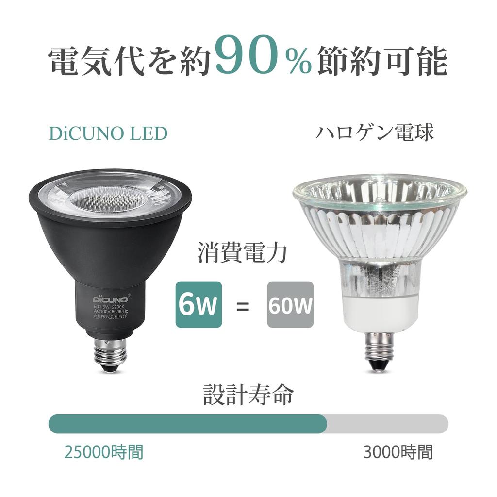 DiCUNO Spotlight for Duct Rail E11 Base with LED Equivalent To 60W Bulb Color LED 6W Lighting Bar Duct Rail High Wide Pack of 10 Bulb, Spotlight,