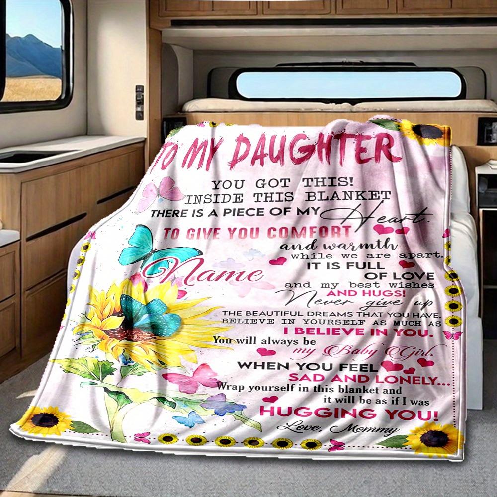 Sunflower Butterfly Customize Your Name Rv Blanket Comfortable Soft Lightweight Multiseasonal Blanket For Travel Camping Picnics Sofas Rvs Beds Living