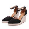 Fashion Fashion High Heels Women Party Shoes Pointed Toe Elegant Ladies Wedges Shoes Brand Women Pumps Black Big Size 42 D104