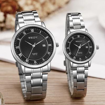 Montre Homme Femme Mode Acier Calendrier Montre Quartz Simple Classique Atmosphérique Montres Couple Dropshipping SANS Boîte