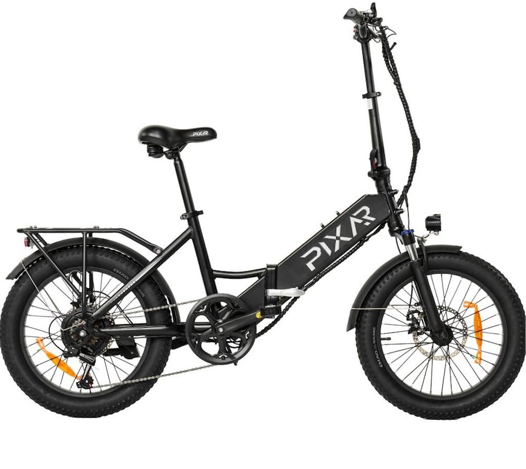 PIXAR Składany Elektryczny Rower Miejski 120KG Obciążenia Bateria 48V10.4Ah Silnik 500W 20-calowe Grube Opony E-Bike do Miejskiego Dojazdu Dla Unisex Z Siedziskiem dla Pasażera