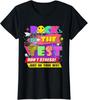 Rock The Test Dia do Teste Retro Motivacional Professor Camiseta de Gola Redonda Feminina Camiseta Unissex