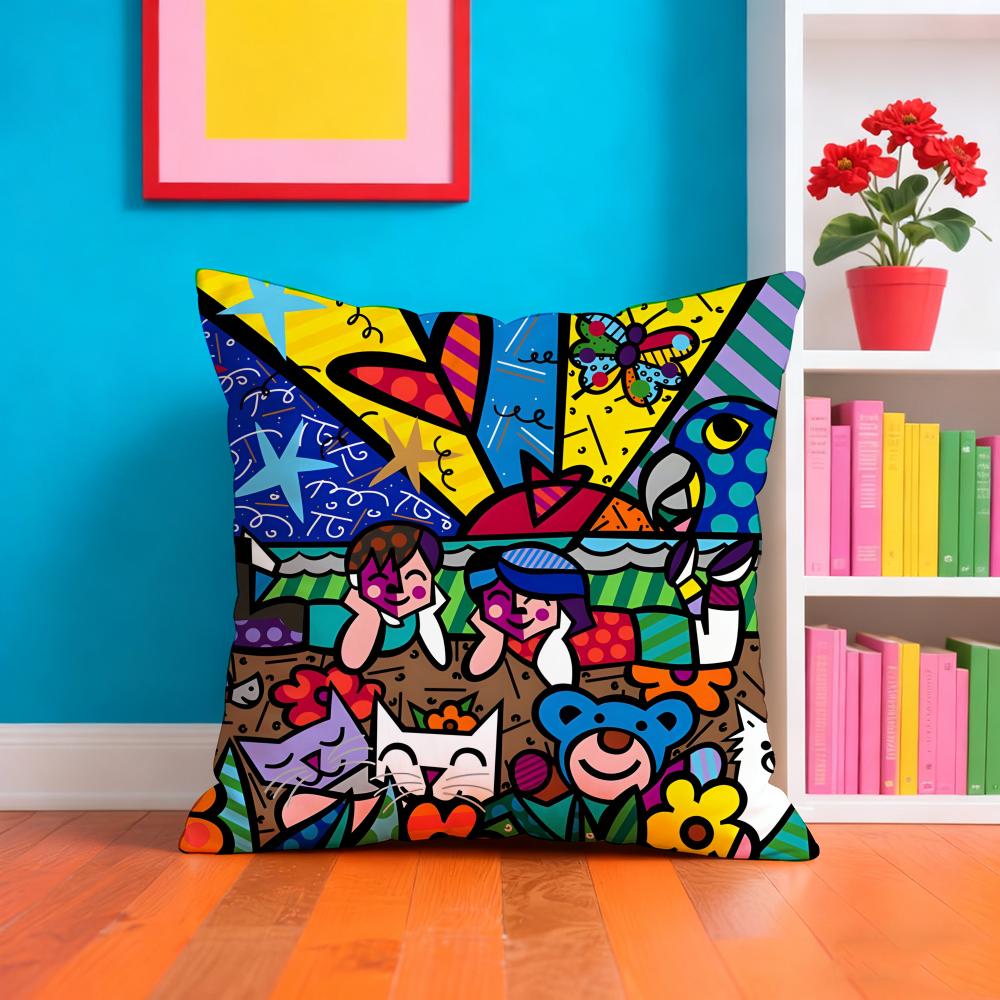 Romero BBritto Singer Pillow Case Pillow Case Plush Fabric Soft Double Sided Print Home Sofa High Quality Cushion