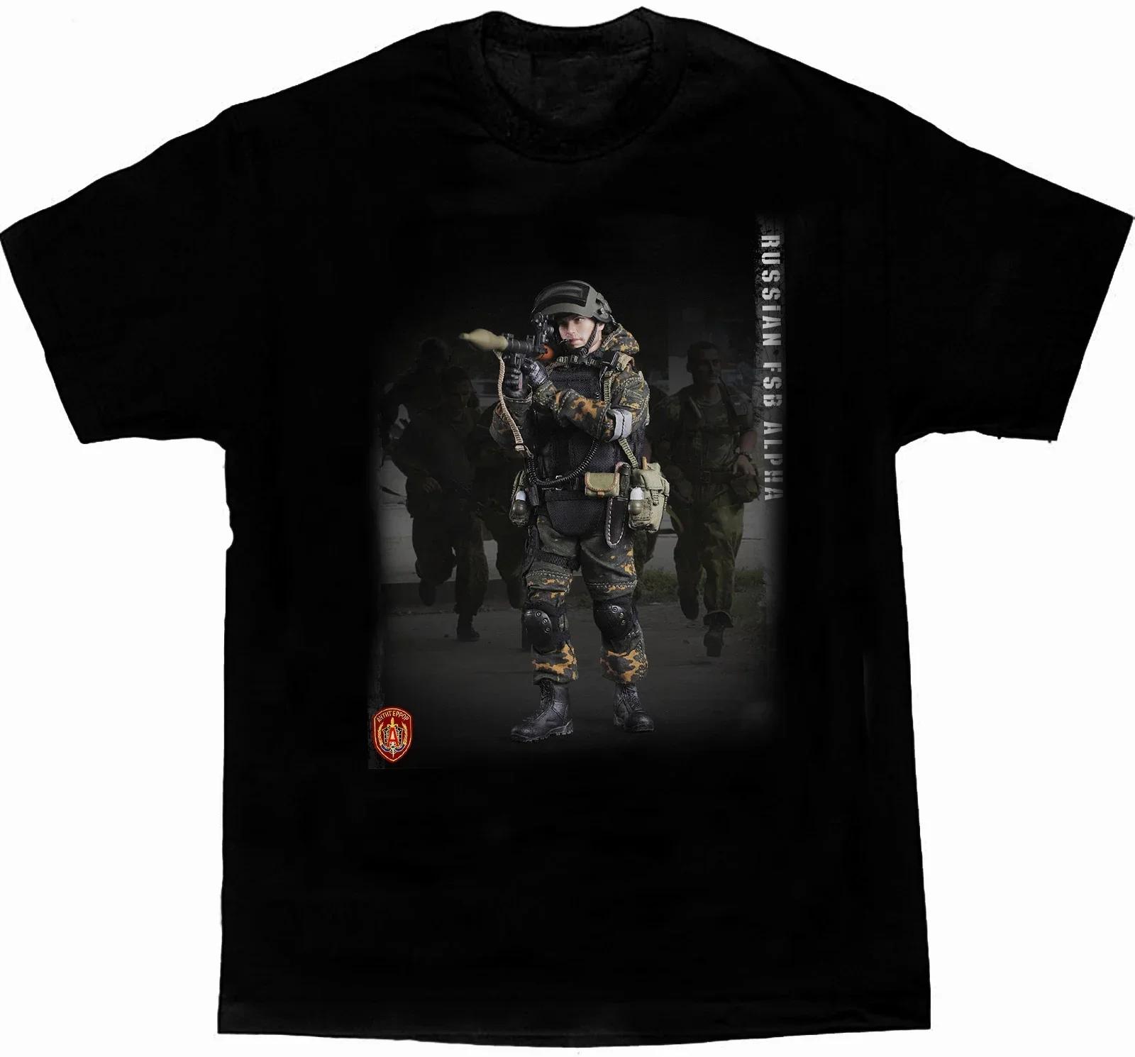 Russian Spetsnaz FSB Alpha Antiterrorist Special Forces TShirt 100 Cotton ONeck Summer Short Sleeve Casual Mens Tshirt S