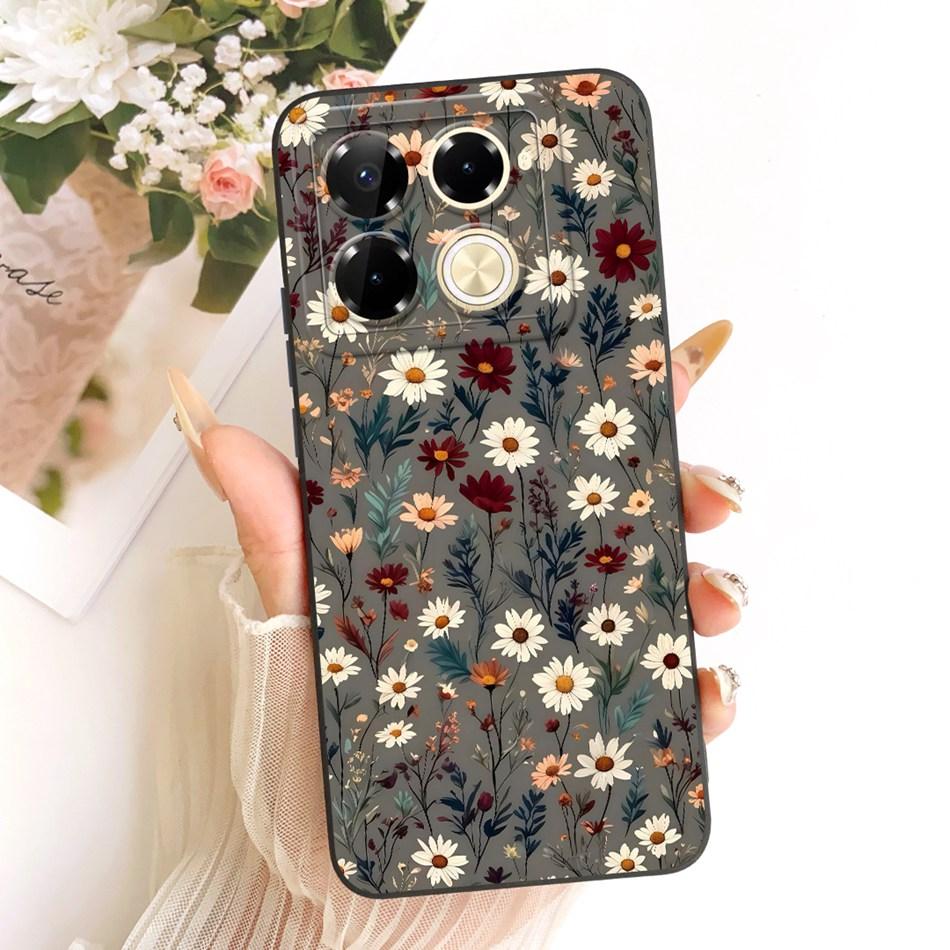 For Infinix Note 40 Pro 4G 5G / Note 40 Pro+ / Note40 X6853 Cute Cat Flower Cartoon Phone Case Soft Silicone Cover Bumpers