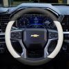 Leather Car Steering Wheel Cover For Chevrolet Silverado 2500HD ZRZ 3500HD LTZ 2012- 2024 Auto Steering Wheel Accessories
