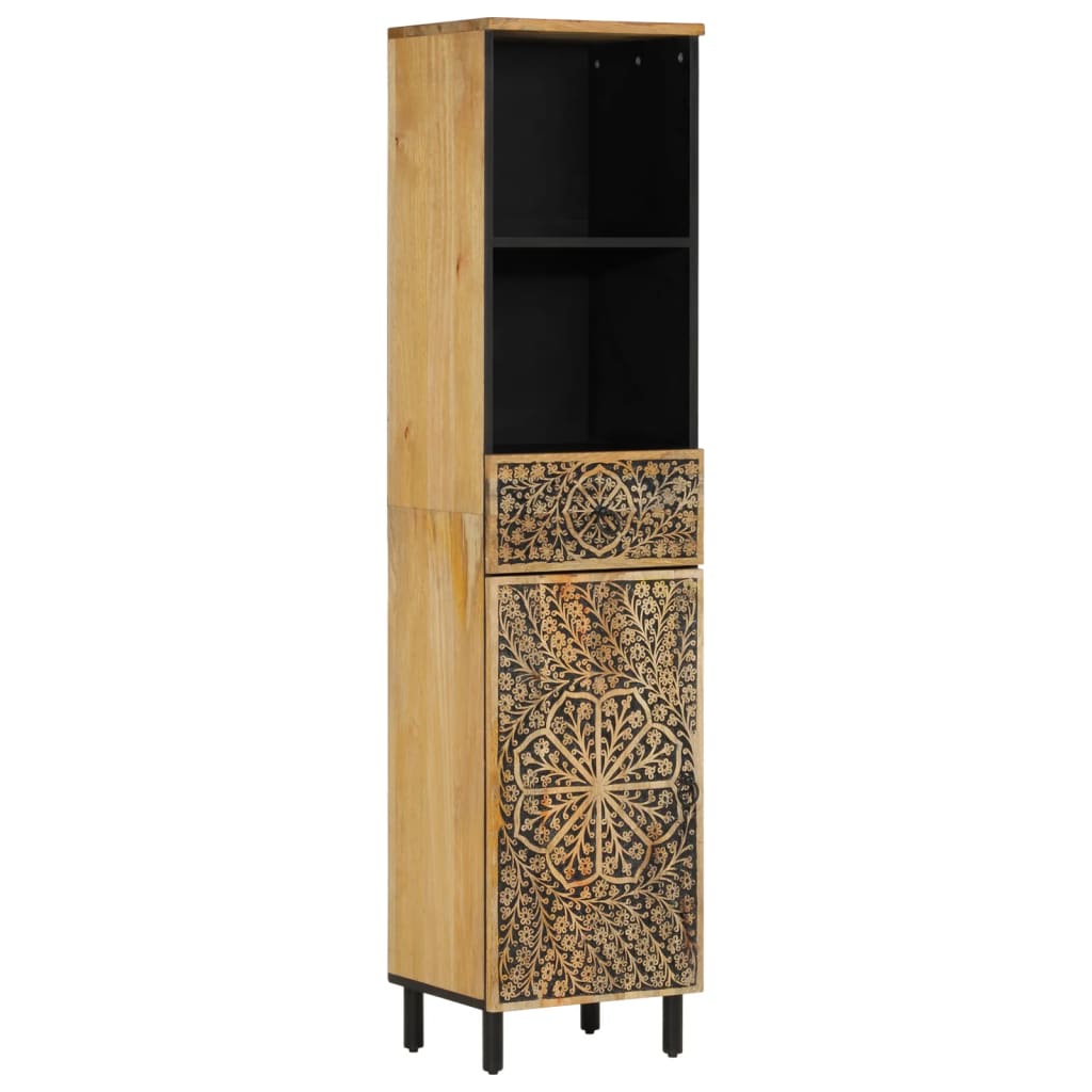 3 Piece Bathroom Furniture Set Solid Mango Wood