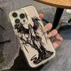 Ins Anime Cartoon Dark Angels Soft Anti Fall Phone Case For iPhone 16 15 14 13 12 11 Pro Max XS X XR 7 8 SE Soft Cover