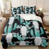 Western Skull Cactus Print Duvet Cover Set(1 Duvet Cover & 1/2 Pillowcase)Boho Style Bedding Set For Bedroom Decor