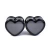6-50mm Solid Color Ear Tunnels Gauges and Plug Heart-shaped Ear Expander Studs Stretching Body Piercing Jewelry