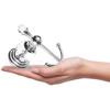BATHSIR Crystal Robe Hook, Polished Chrome Double Towel Hook for Bathroom, Wall Mounted Silver Coat Hook