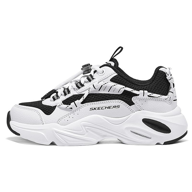 Skechers Girls Autumn Meteor Bear Drawstring Dad Style Versatile Fashion Retro Trend Lightweight Comfortable Mesh Kids sneakers 319073L-BKW 27.5