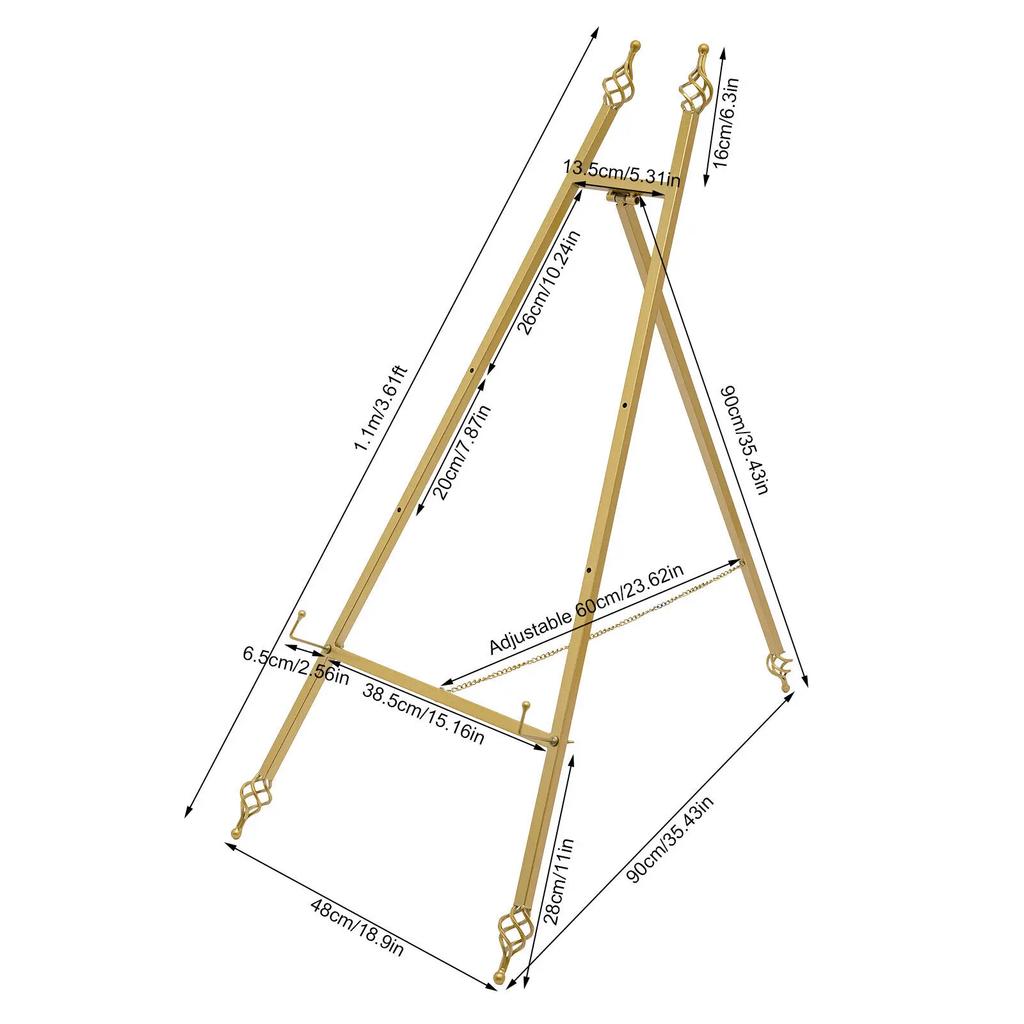 2Pcs 90*48cm Steel Easel Stands Easel Tripod W/ 6 Adjustable Holes For Posters
